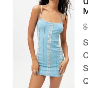 NWT UO Roxane seamed ribbed mini dress Large